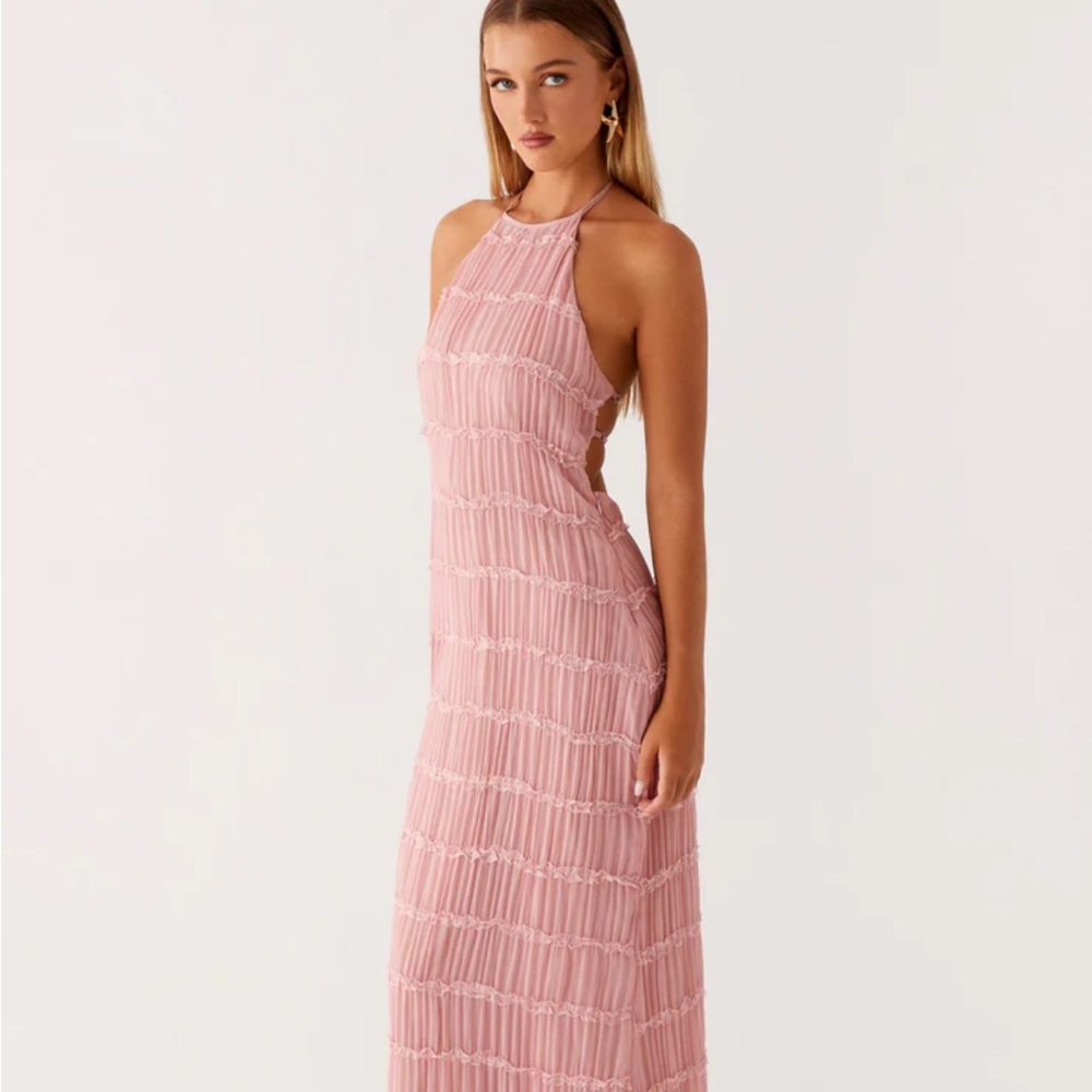 Peppermayo Pink Halter Maxi Dress